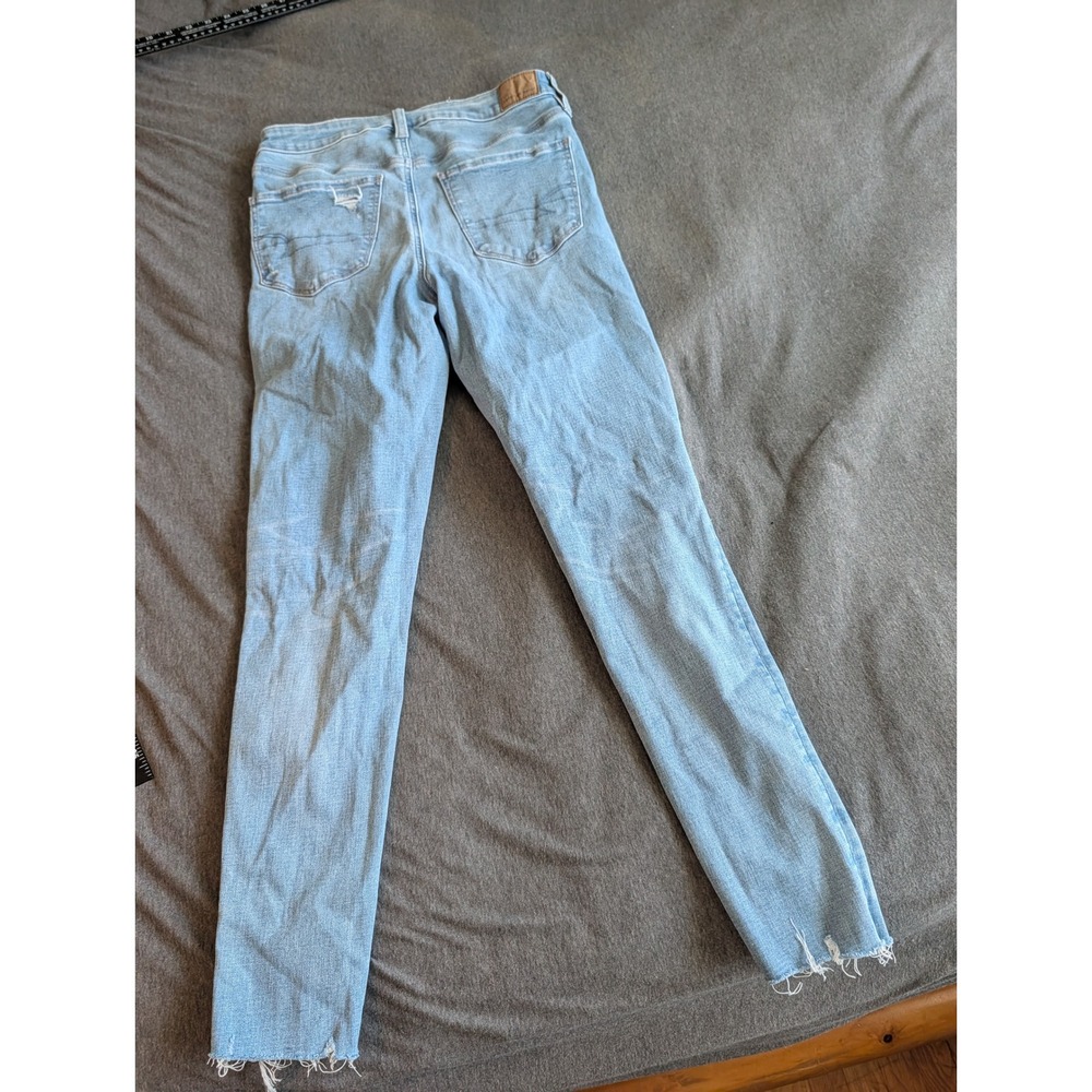 American Eagle Next Level Stretch Flare Jeans Light Wash Denim Womens Size 4 Reg
